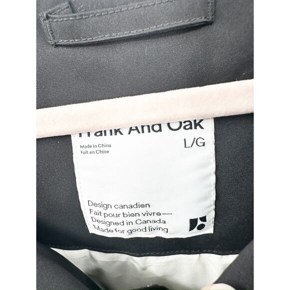 Frank and Oak Black Plateau Hooded Recycled Polyester Parka Coat Size Large NWT - Picture 6 of 8